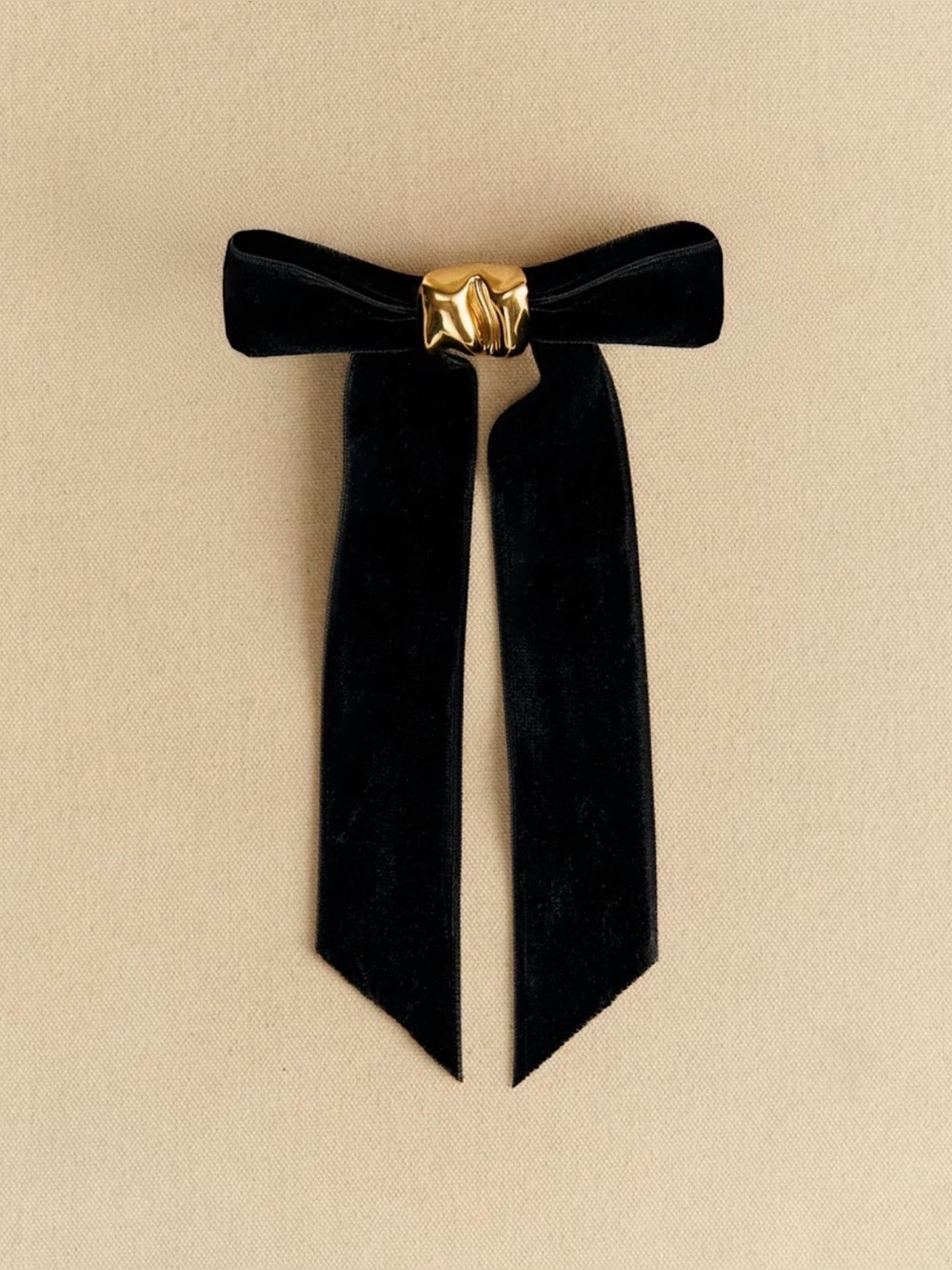 Sezane Mégane Hair Clip Black/ Gold - Size TU